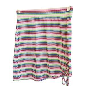 Size S – Pride Rainbow Dot-Stripe Tie Mini Skirt